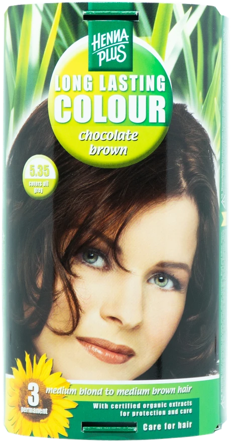 Henna Plus HAIRWONDER Ilgalaikiai plaukų dažai, spalva šokolado ruda 5.35