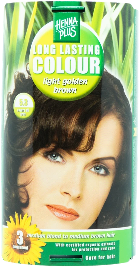 Henna Plus HAIRWONDER Ilgalaikiai plaukų dažai, spalva šviesi ruda auksinio atspalvio 5.3