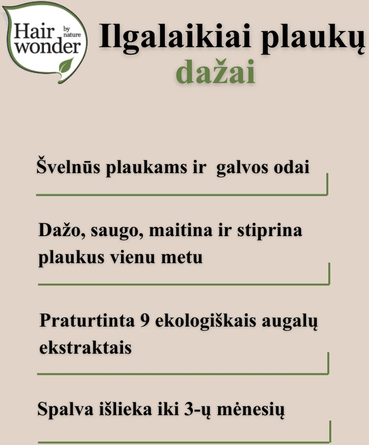 Henna Plus HAIRWONDER Ilgalaikiai plaukų dažai, spalva šviesi ruda auksinio atspalvio 5.3