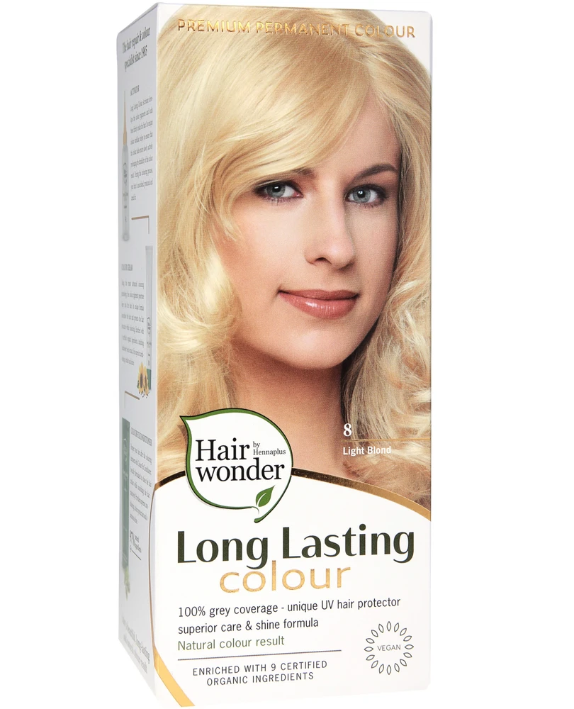 Henna Plus HAIRWONDER Ilgalaikiai plaukų dažai, spalva šviesi blondinė 8