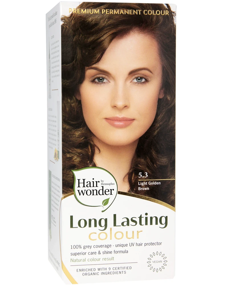 Henna Plus HAIRWONDER Ilgalaikiai plaukų dažai, spalva šviesi ruda auksinio atspalvio 5.3