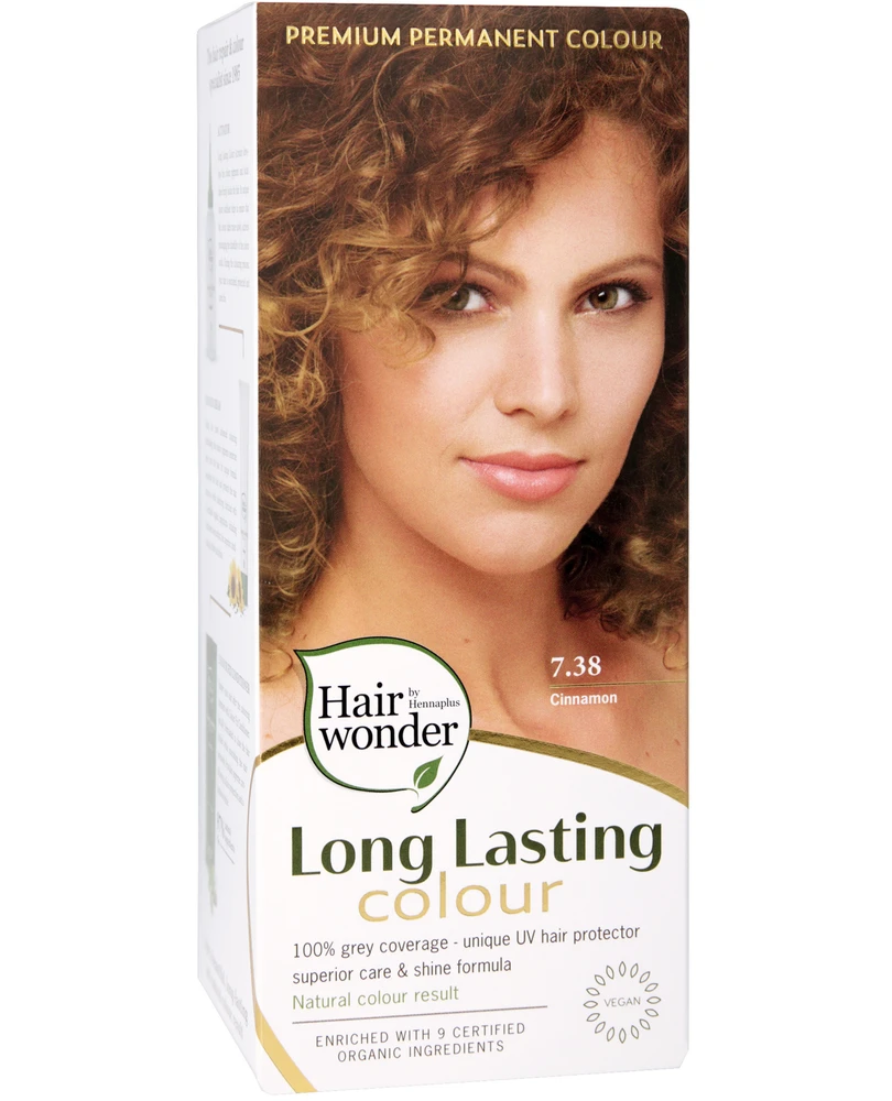 Henna Plus HAIRWONDER Ilgalaikiai plaukų dažai, spalva cinamono 7.38