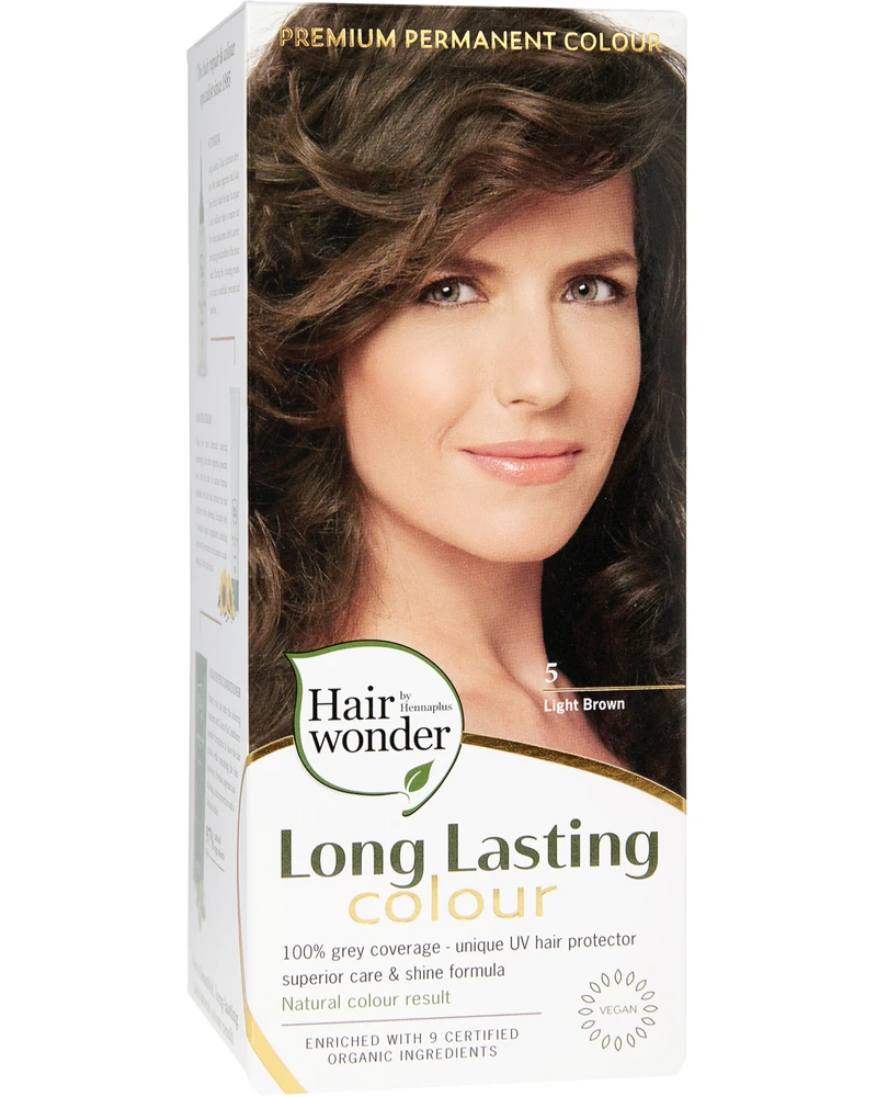 Henna Plus HAIRWONDER Ilgalaikiai plaukų dažai, spalva šviesi ruda 5