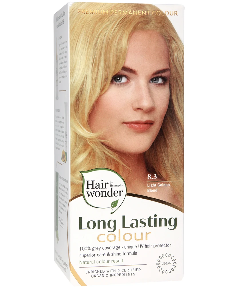 Henna Plus HAIRWONDER Ilgalaikiai plaukų dažai, spalva šviesi aukso blondinė 8.3