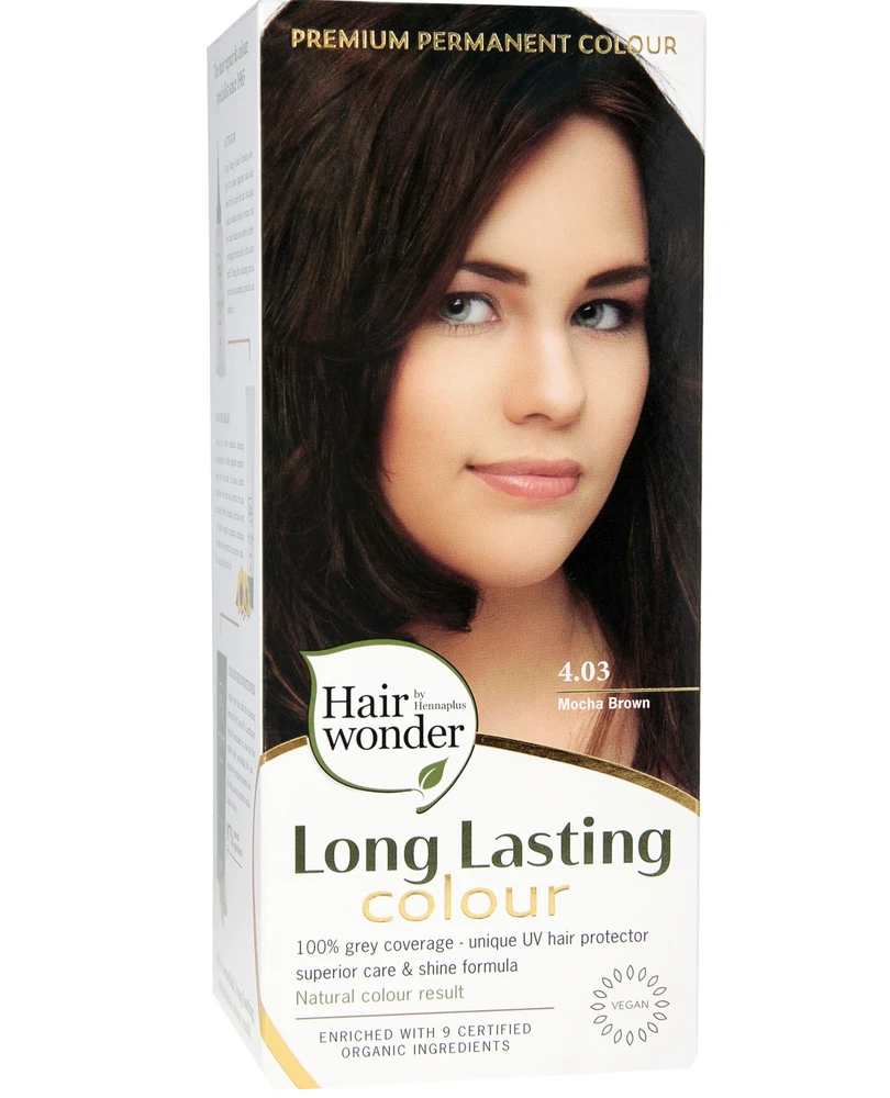 Henna Plus HAIRWONDER Ilgalaikiai plaukų dažai, spalva kavos ruda 4.03