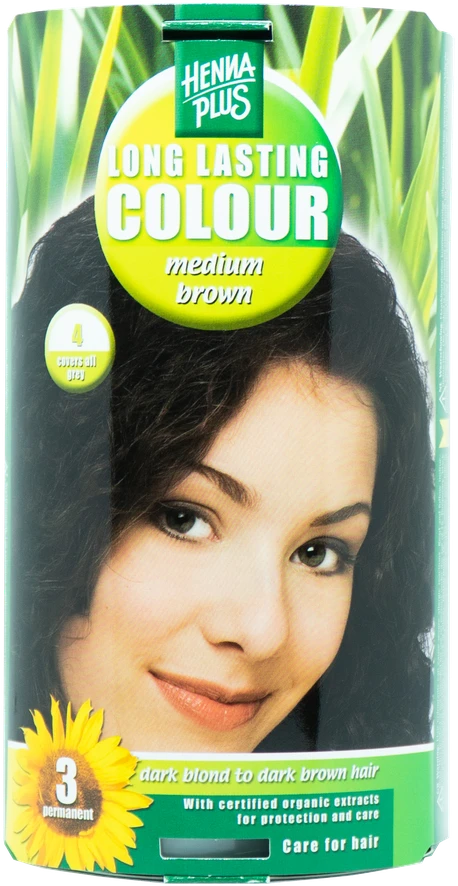 Henna Plus HAIRWONDER Ilgalaikiai plaukų dažai, spalva vidutinė ruda 4