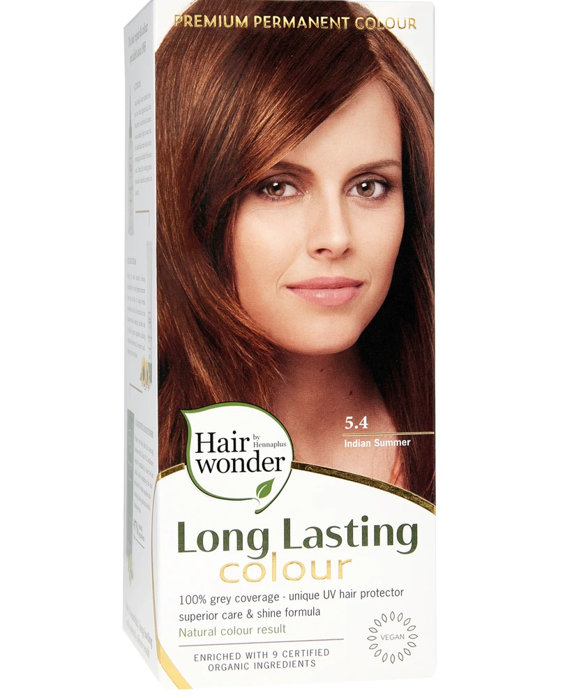 Henna Plus HAIRWONDER Ilgalaikiai plaukų dažai, spalva Indijos vasara 5.4