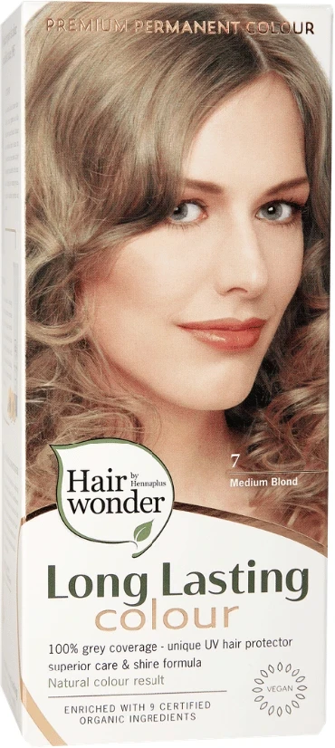 Henna Plus HAIRWONDER Ilgalaikiai plaukų dažai, spalva vidutinė blondinė 7, 100 ml