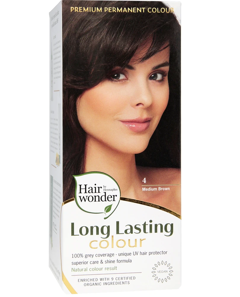 Henna Plus HAIRWONDER Ilgalaikiai plaukų dažai, spalva vidutinė ruda 4