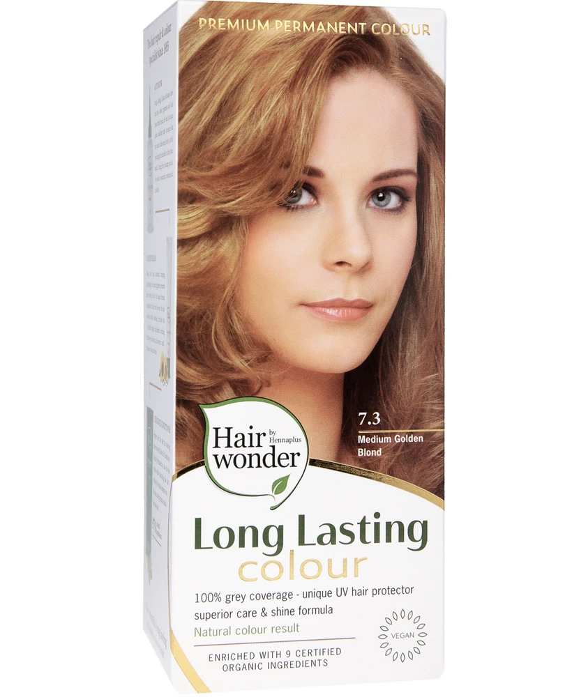 Henna Plus HAIRWONDER Ilgalaikiai plaukų dažai, spalva vidutinė blondinė aukso atspalvio 7.3