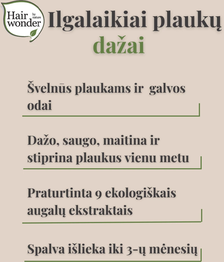 HAIRWONDER Ilgalaikiai plaukų dažai, spalva labai šviesi blondinė auksinio-perlų atspalvio 8.32