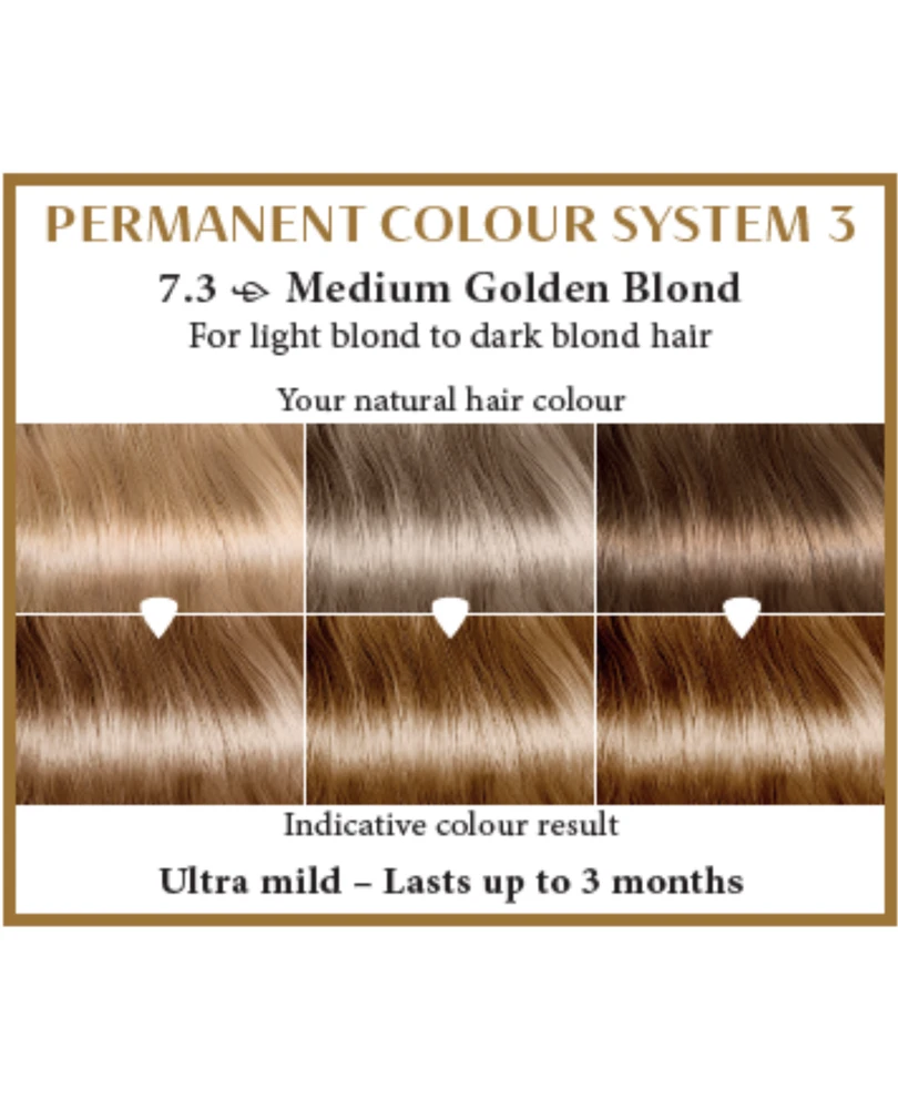 Henna Plus HAIRWONDER Ilgalaikiai plaukų dažai, spalva vidutinė blondinė aukso atspalvio 7.3