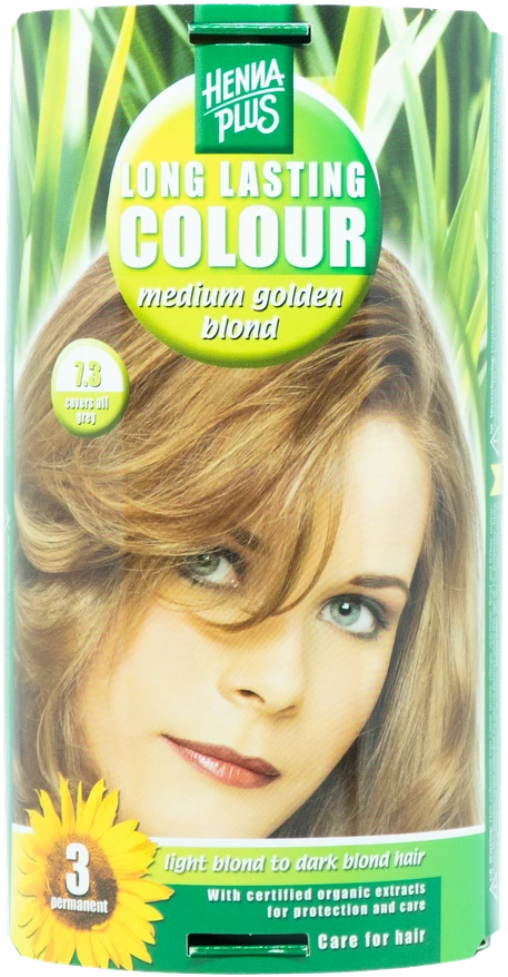 Henna Plus HAIRWONDER Ilgalaikiai plaukų dažai, spalva vidutinė blondinė aukso atspalvio 7.3