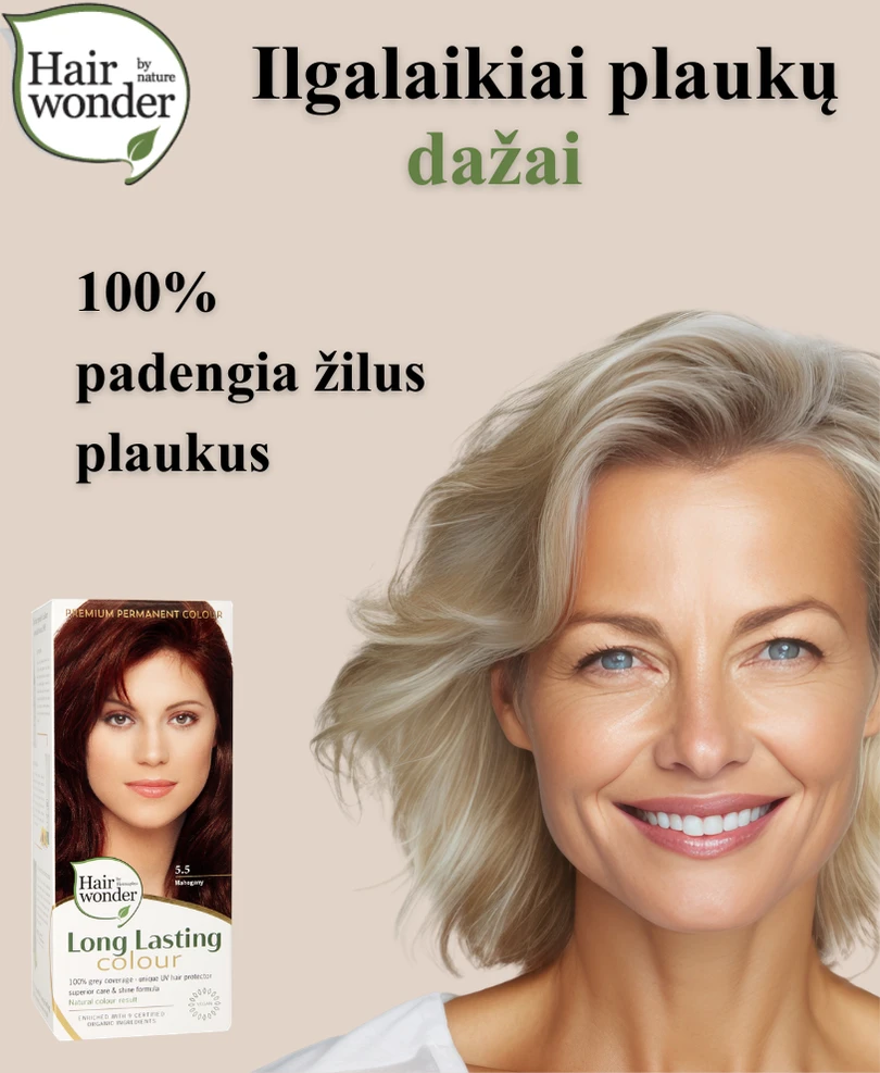 Henna Plus HAIRWONDER Ilgalaikiai plaukų dažai, spalva šviesi ruda auksinio atspalvio 5.3