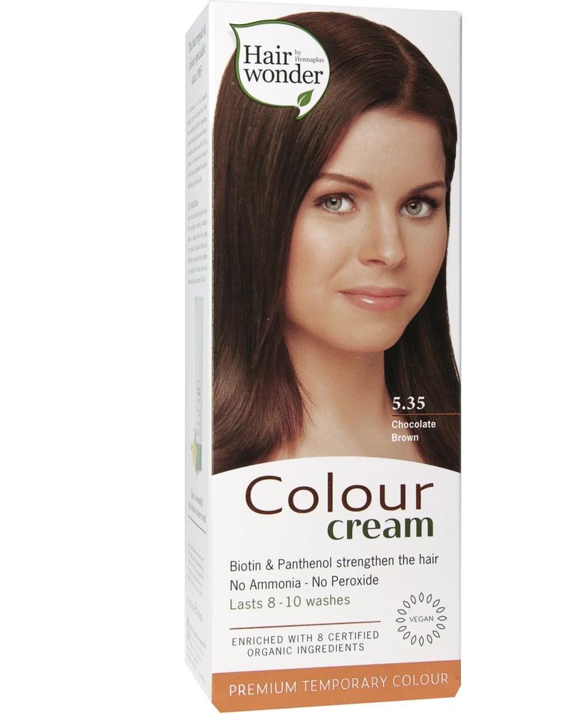 Henna Plus HAIRWONDER dažantis kremas Colour Kreminis, spalva šokolado ruda 5.35