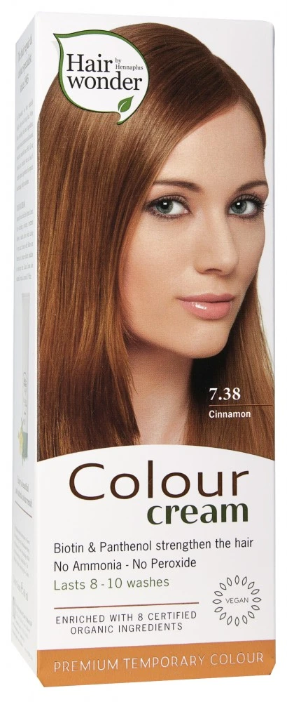 Henna Plus Hairwonder dažantis kremas Colour Kreminis spalva cinamono 7.38