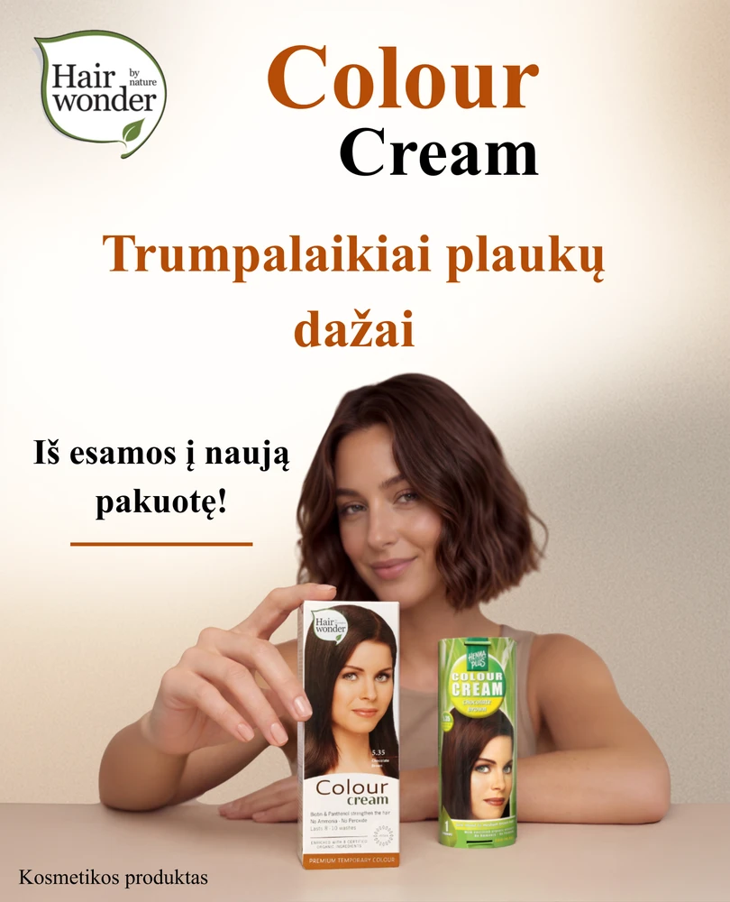 Henna Plus HAIRWONDER dažantis kremas Colour Kreminis, spalva ruda 4