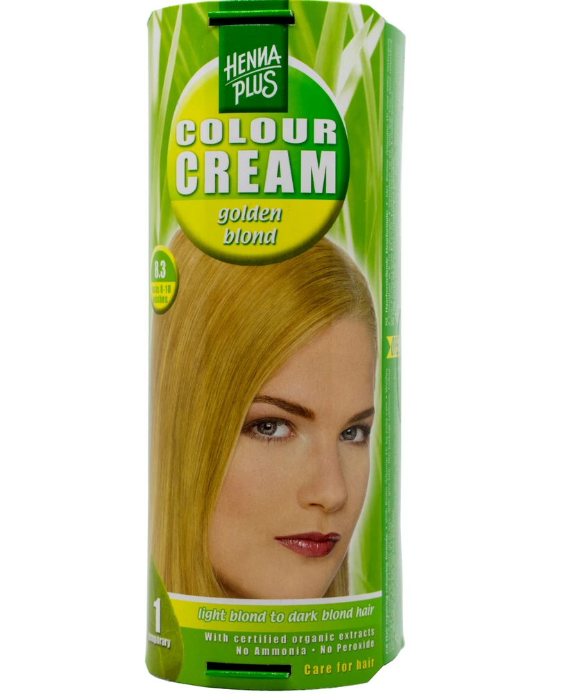 Henna Plus HAIRWONDER Colour Kreminis dažantis kremas, spalva auksinė blondinė 8.3
