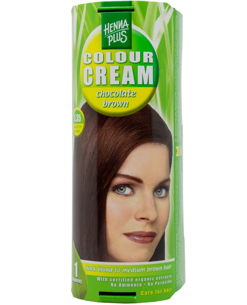 Henna Plus HAIRWONDER dažantis kremas Colour Kreminis, spalva šokolado ruda 5.35