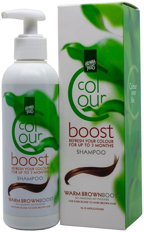 Henna Plus Hennaplus dažantis šampūnas Colour Boost spalva šilta ruda