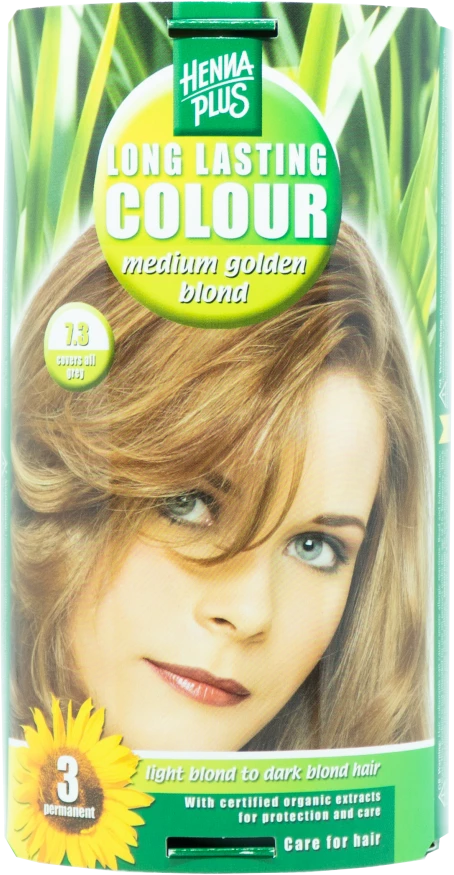 Henna Plus HAIRWONDER Ilgalaikiai plaukų dažai, spalva vidutinė blondinė aukso atspalvio 7.3