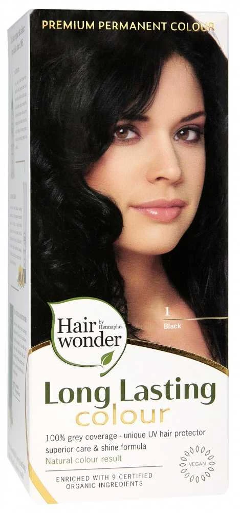 Henna Plus HAIRWONDER Ilgalaikiai plaukų dažai, spalva juoda 1