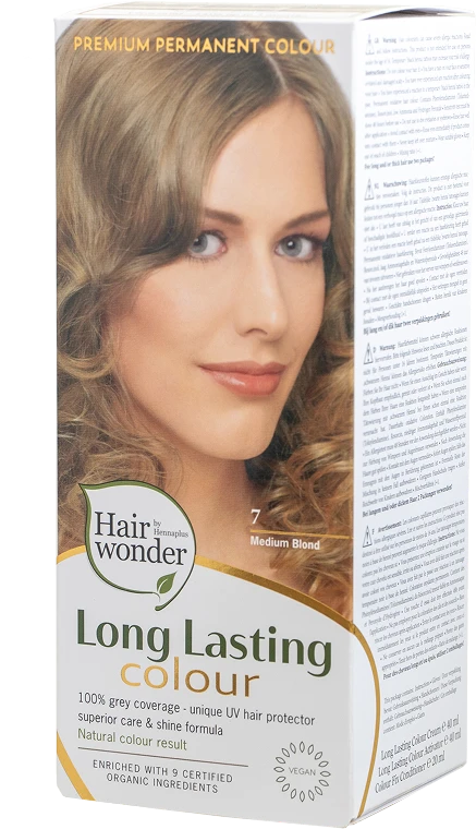 Henna Plus HAIRWONDER Ilgalaikiai plaukų dažai, spalva vidutinė blondinė 7