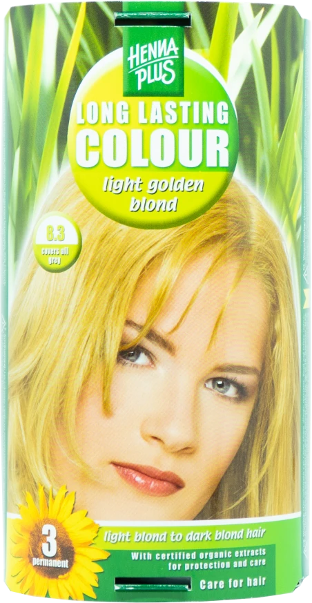Henna Plus HAIRWONDER Ilgalaikiai plaukų dažai, spalva šviesi aukso blondinė 8.3