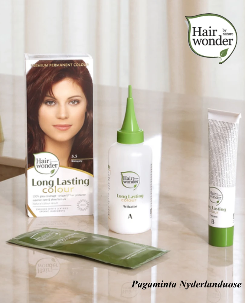 Henna Plus HAIRWONDER Ilgalaikiai plaukų dažai, spalva šviesi blondinė vario atspalvio 8.4