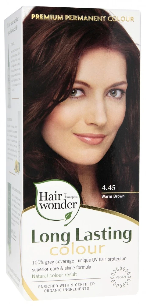 Henna Plus HAIRWONDER Ilgalaikiai plaukų dažai, spalva šilta ruda 4.45