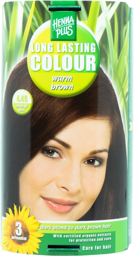Henna Plus HAIRWONDER Ilgalaikiai plaukų dažai, spalva šilta ruda 4.45
