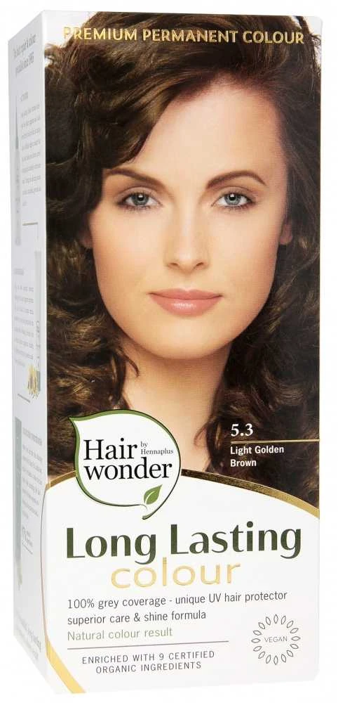 Henna Plus HAIRWONDER Ilgalaikiai plaukų dažai, spalva šviesi ruda auksinio atspalvio 5.3