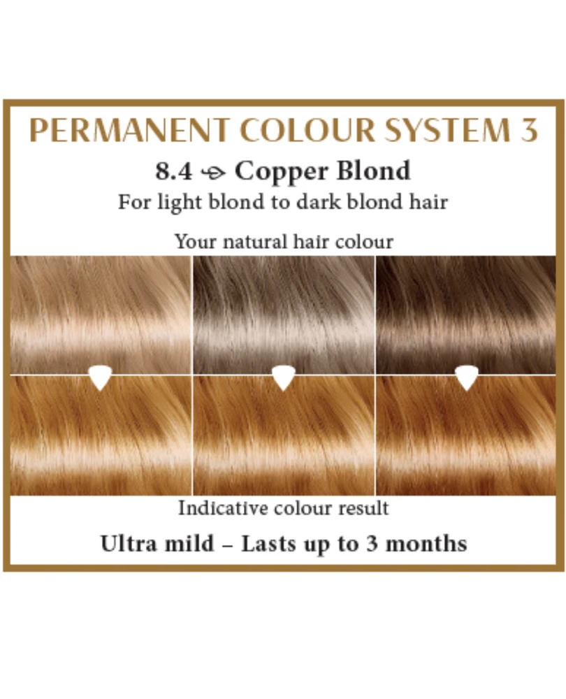 Henna Plus HAIRWONDER Ilgalaikiai plaukų dažai, spalva šviesi blondinė vario atspalvio 8.4
