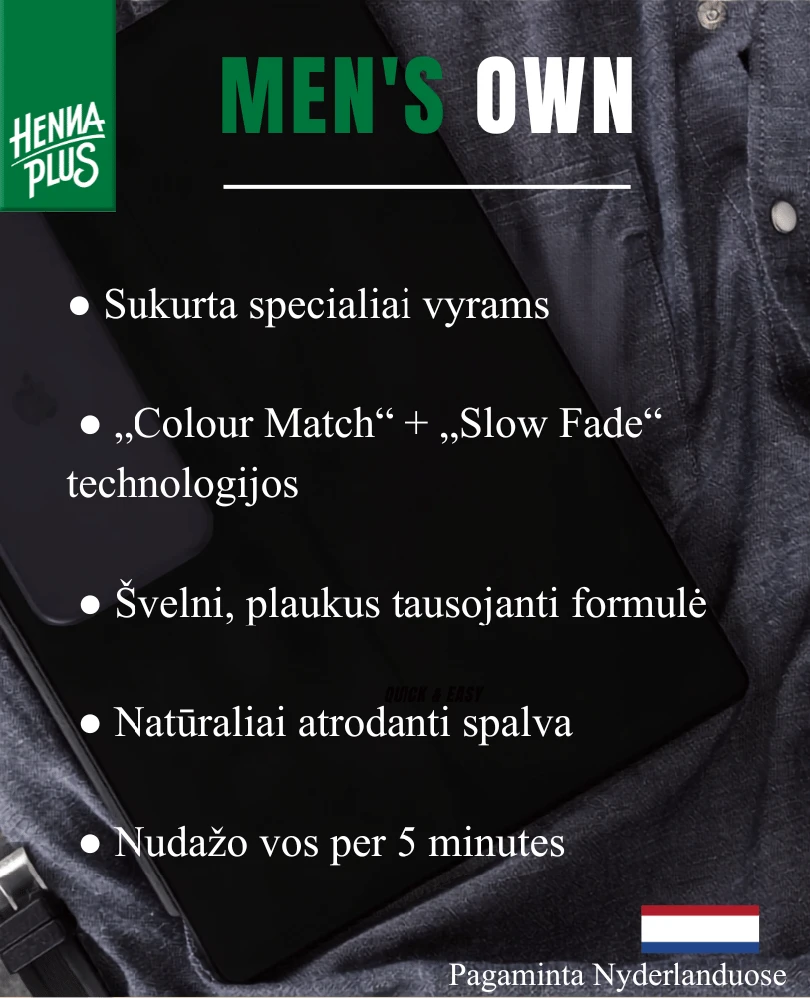 Henna Plus HENNAPLUS „Men’s Own Colour“ plaukų dažai vyrams, spalva šviesi ruda 5