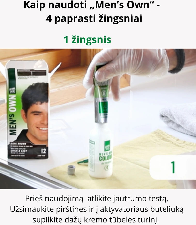 Henna Plus HENNAPLUS „Men’s Own Colour“ plaukų dažai vyrams, spalva juoda 1