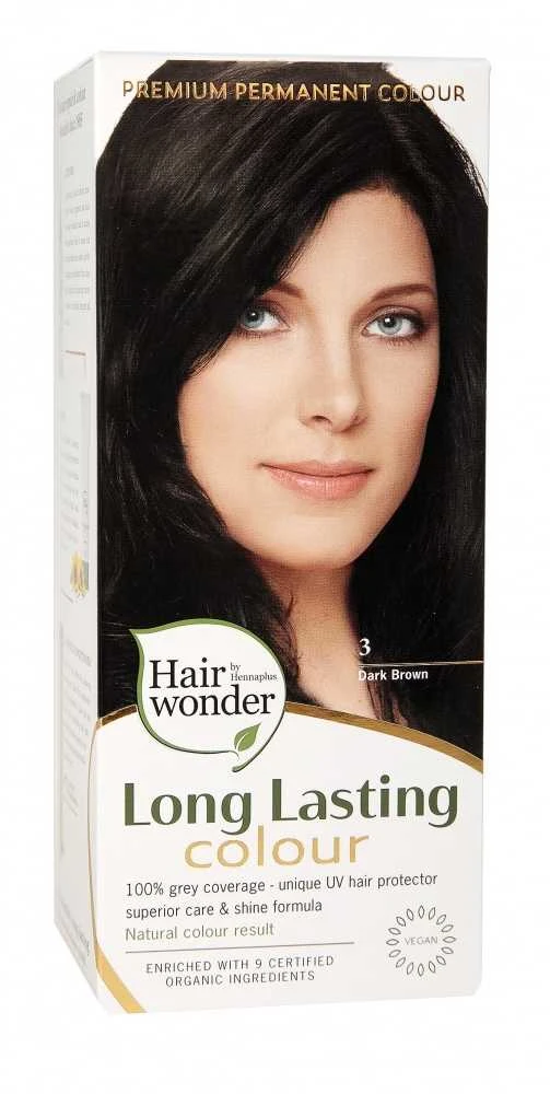 Henna Plus HAIRWONDER Ilgalaikiai plaukų dažai, spalva tamsi ruda 3