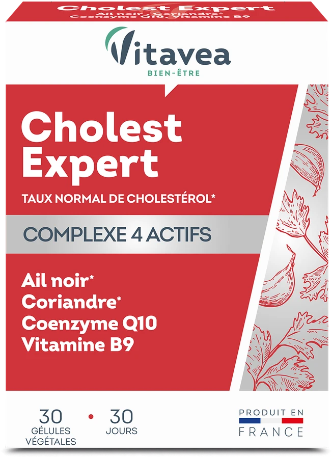 VITAVEA Cholest Expert cholesterolio kontrolei, 30 augalinės kilmės kapsulių