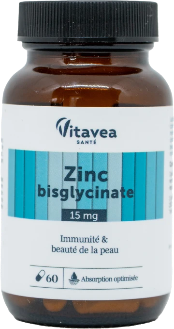 VITAVEA Cinko bisglicinatas, 60 augalinės kilmės kapsulių