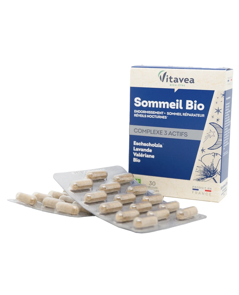 Vitavea Geram miegui Sommeil Bio, 30 augalinės kilmės kapsulių
