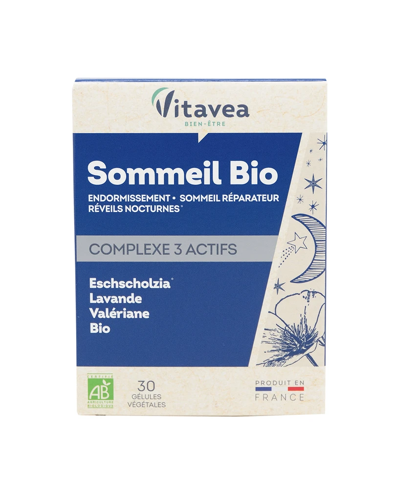 Vitavea Geram miegui Sommeil Bio, 30 augalinės kilmės kapsulių