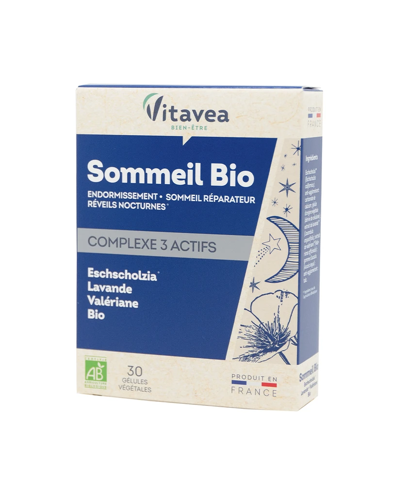 Vitavea Geram miegui Sommeil Bio, 30 augalinės kilmės kapsulių