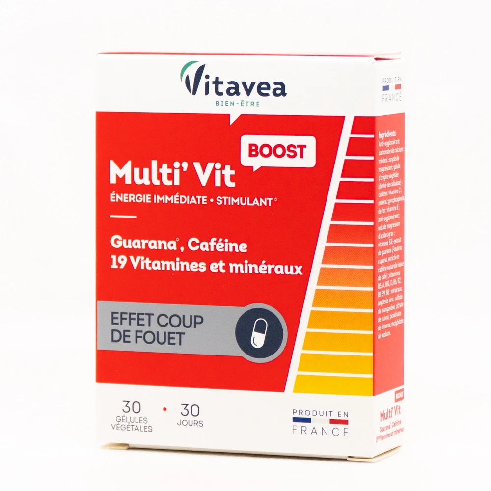 Vitavea Gvaraninės paulinijos ekstraktas, kofeinas +19 vitaminų ir mikroelementų, 30 augalinės kilmės kapsulių