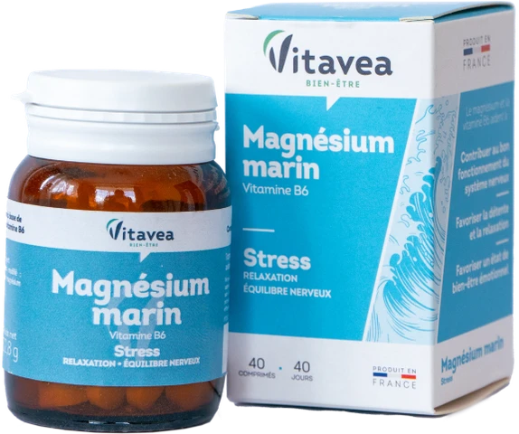 Vitavea Magnis jūrinės kilmės + vitaminas B6, 40 tablečių