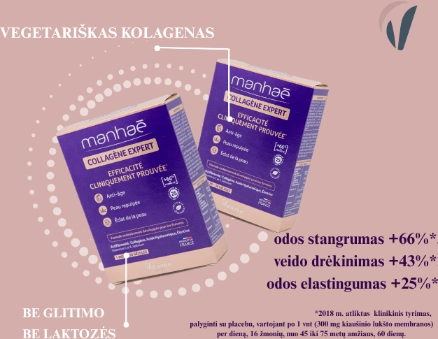 VITAVEA Manhae Collagen Expert Kolageno ekspertas, 30 augalinės kilmės kapsulių
