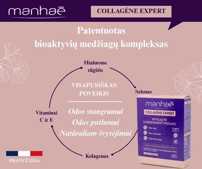 VITAVEA Manhae Collagen Expert Kolageno ekspertas, 30 augalinės kilmės kapsulių