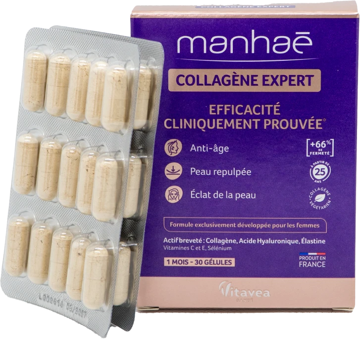 VITAVEA Manhae Collagen Expert Kolageno ekspertas, 30 augalinės kilmės kapsulių
