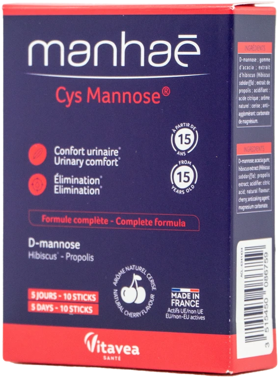 Vitavea Manhaé Cys Mannose šlapinimosi patogumui, 10 paketėlių