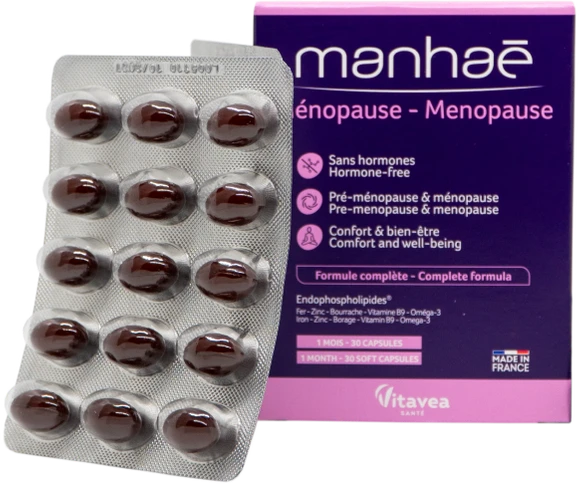 VITAVEA Manhaé Menopauzė, klimakterinio laikotarpio harmonijai, 30 kapsulių