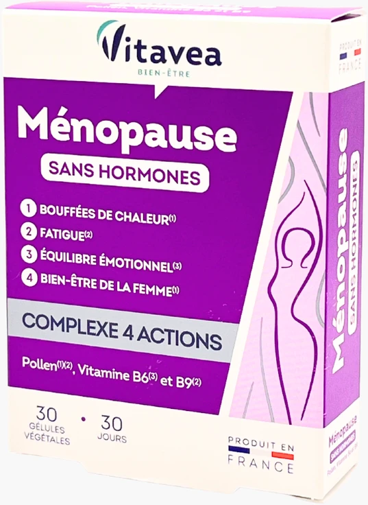 VITAVEA Menopauzė (be hormonų), 30 augalinės kilmės kapsulių