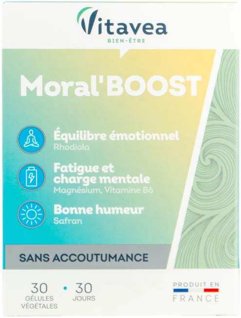 VITAVEA Moral'BOOST laikinos įtampos metu, 30 augalinės kilmės kapsulių.
